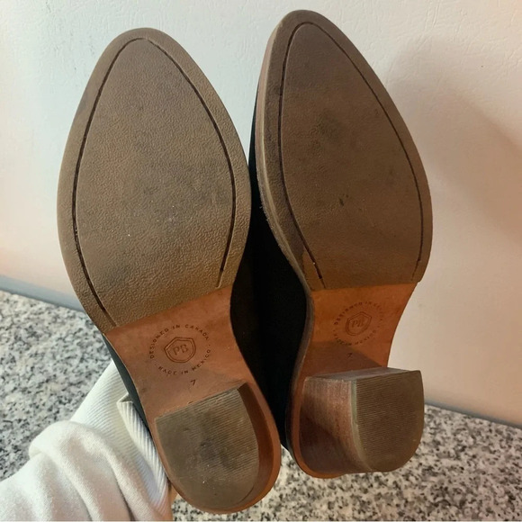 Poppy Barley Nubuck The Heeled Mule Black Suede 7 - Picture 7 of 14